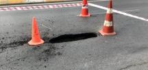 Esenyurt Belediyesi’ne bağlı ekipler çöken yolu onardı…