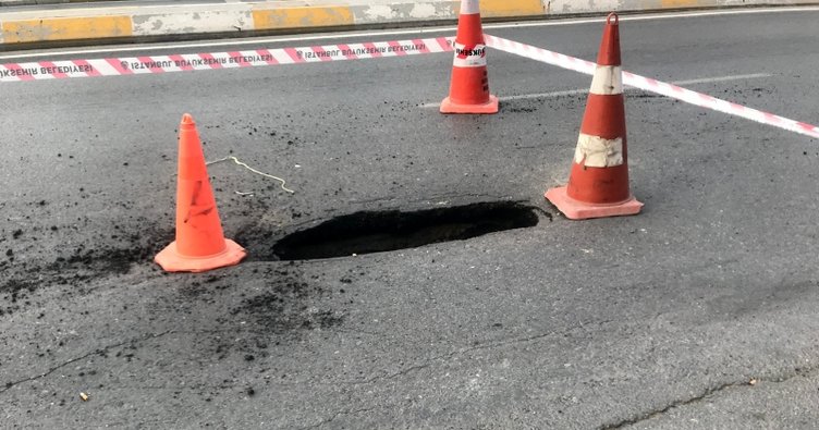 Esenyurt Belediyesi’ne bağlı ekipler çöken yolu onardı…