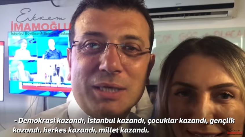 EKREM İMAMOĞLU ”23 HAZİRAN”  ”İSTANBUL’DA DEMOKRASİ KAZANDI,HERKES KAZANDI. ”