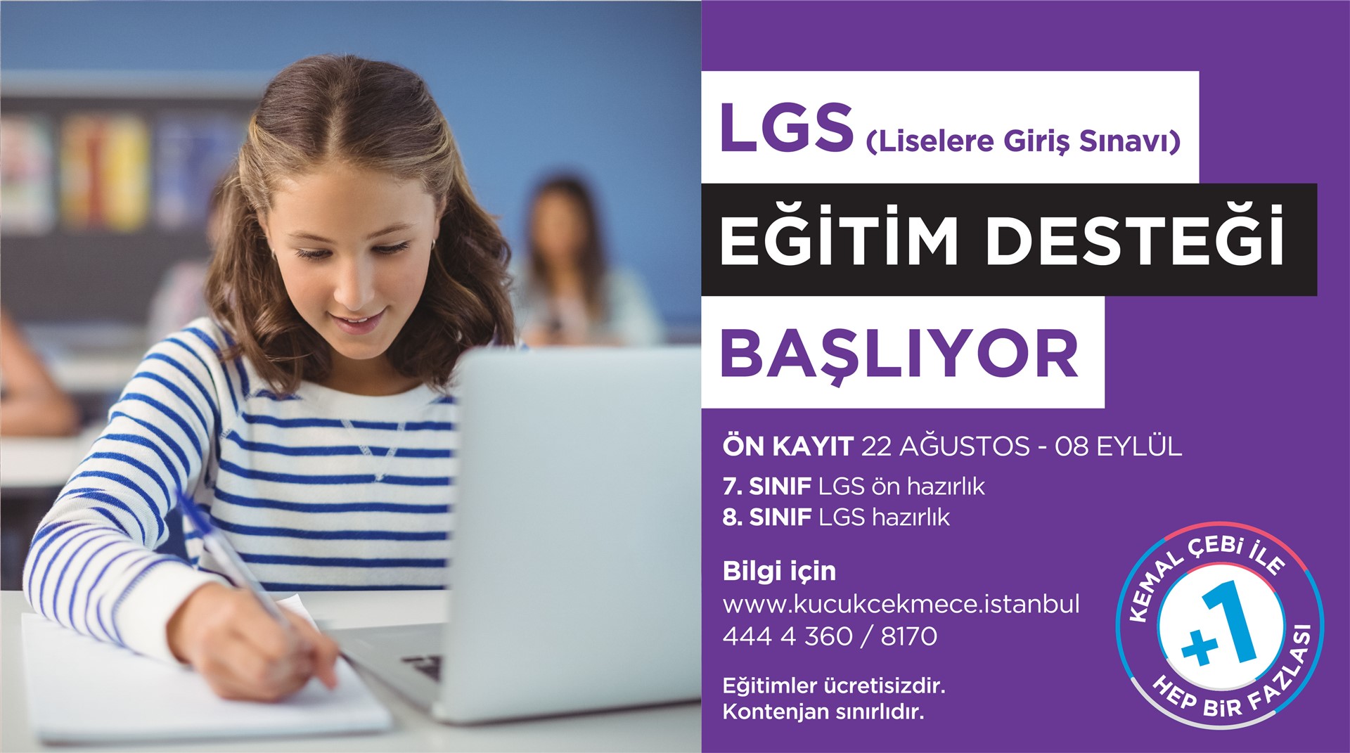 KÜÇÜKÇEKMECE’DE ÜCRETSİZ LGS KURSU ÖN KAYITLARI BAŞLIYOR