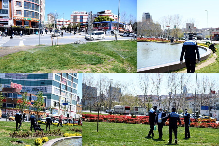 ESENYURT’TA PARK VE BAHÇE ALANLARINDA TOPLANMAYA KARŞI SULAMA SİSTEMLERİ AÇILDI