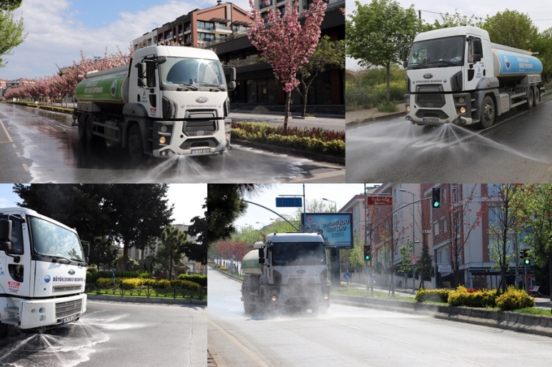 BÜYÜKÇEKMECE’NİN SOKAK VE MEYDANLARI DEZENFEKTE EDİLDİ