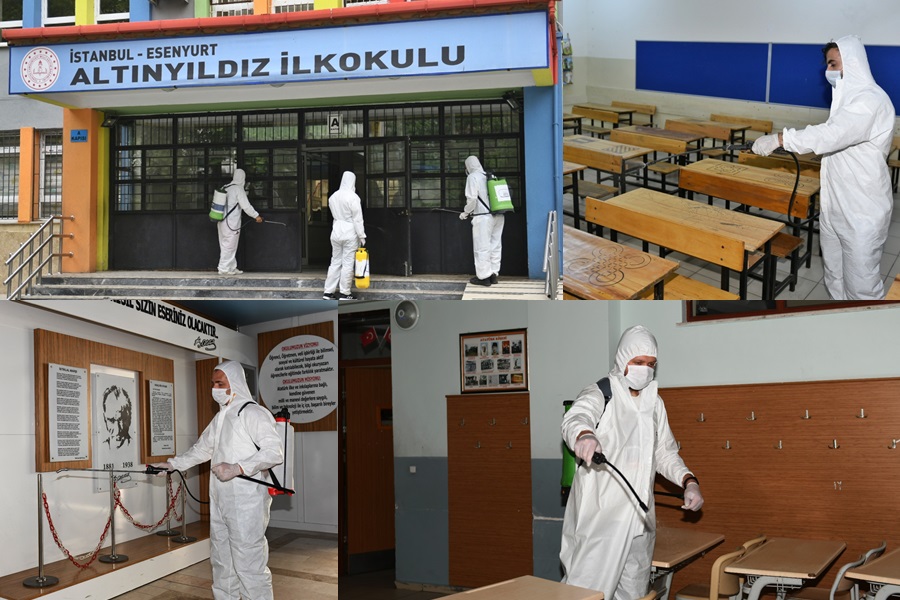 ESENYURT’TA LGS SINAVI ÖNCESİ OKULLAR DEZENFEKTE EDİLDİ