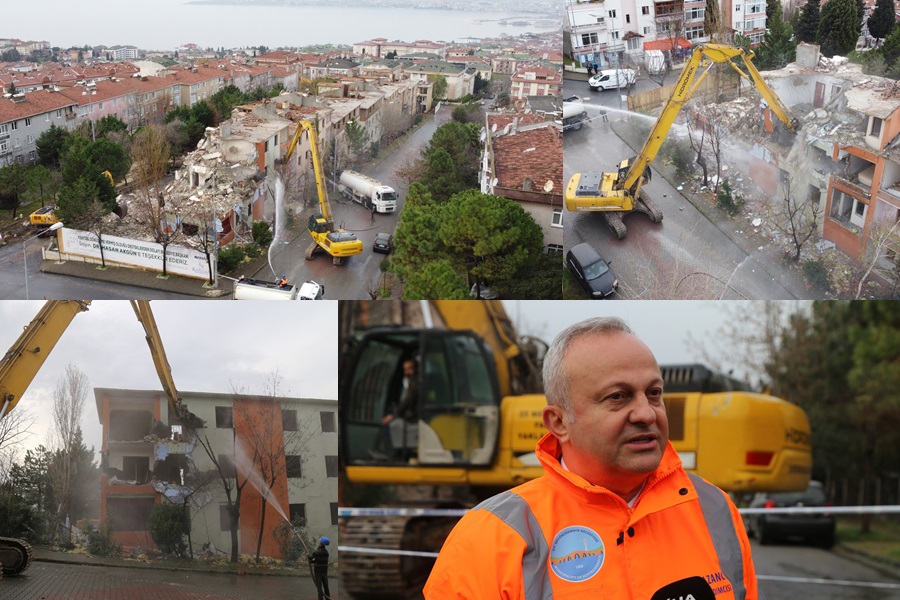 BÜYÜKÇEKMECE’DE DEPREMDE HASAR GÖREN 9 BİNA YIKILDI