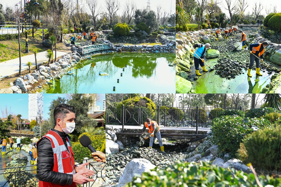 ESENYURT’UN PARKLARINDA YAZA HAZIRLIK TEMİZLİĞİ DEVAM EDİYOR