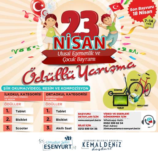 ESENYURT BELEDİYESİ’NDEN ÇOCUKLAR İÇİN 23 NİSAN’A ÖZEL YARIŞMA