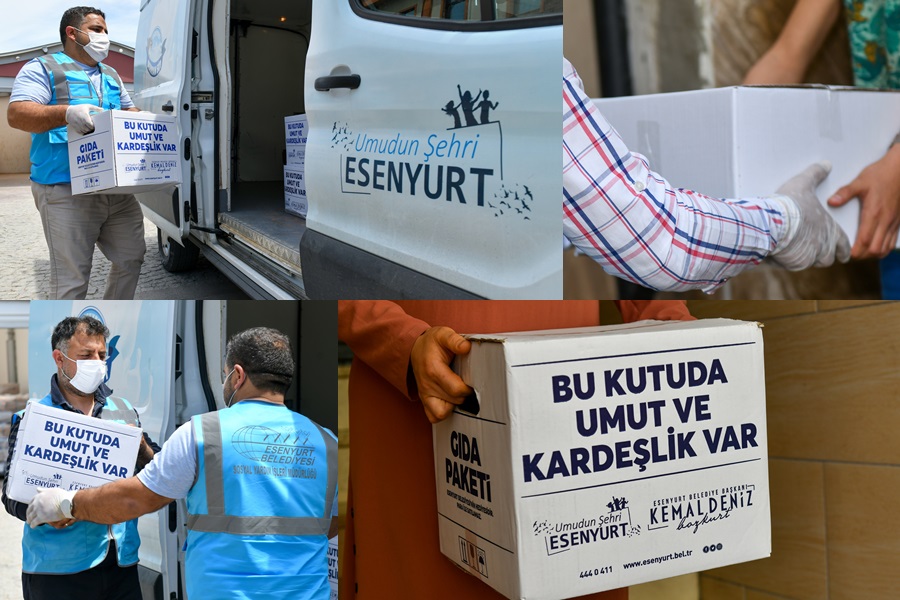 ESENYURT BELEDİYESİ’NİN GIDA KOLİSİ VE SICAK YEMEK DAĞITIMLARI DEVAM EDİYOR