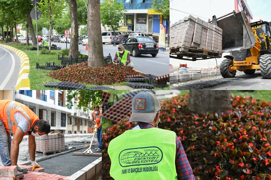 ESENYURT’TA YOLLAR YENİLENİYOR, CADDE VE SOKAKLAR GÜZELLEŞİYOR