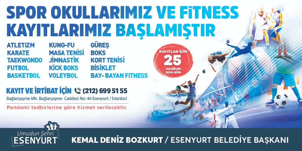 ESENYURT BELEDİYESİ SPOR SALONLARININ KAPILARINI AÇTI, KAYITLAR BAŞLADI