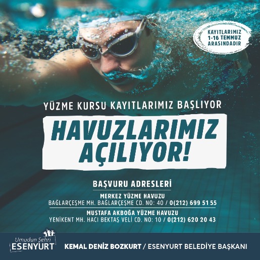 ESENYURT BELEDİYESİ YÜZME KURSU KAYITLARI BAŞLADI