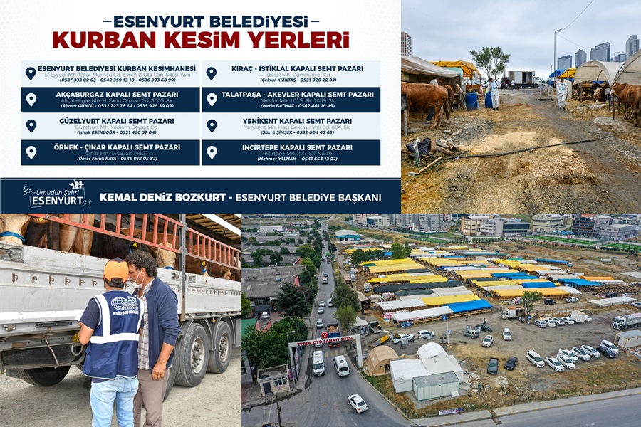 ESENYURT BELEDİYESİ, ÖZEL TEDBİRLER İLE KURBAN PAZARINDA HİZMETTE