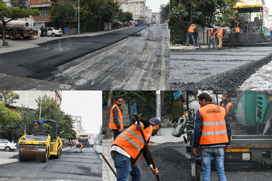 ESENYURT’TA ASFALT ÇALIŞMALARI DEVAM EDİYOR