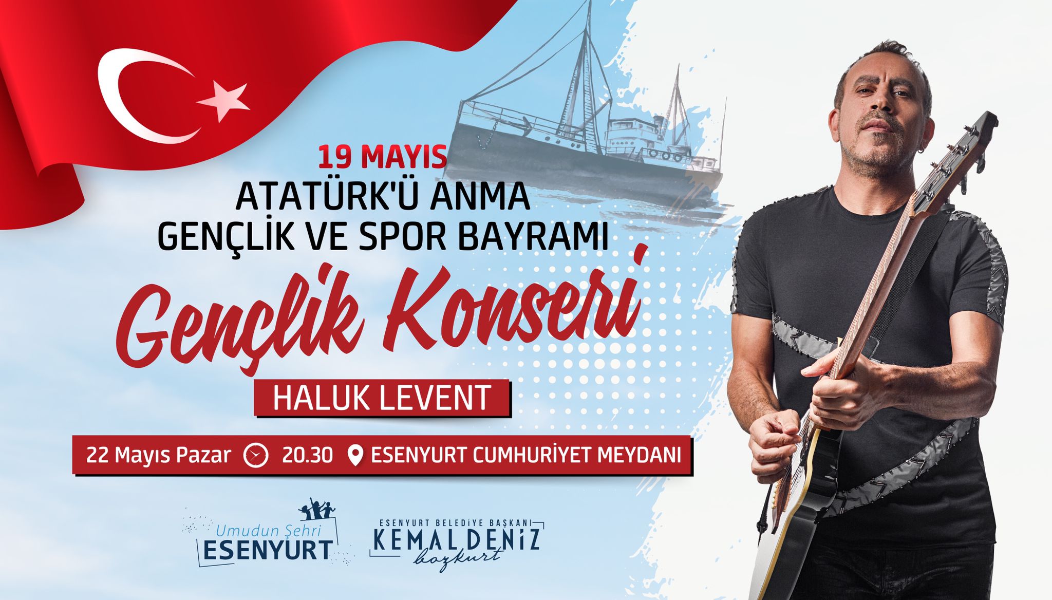 ESENYURT’TA 19 MAYIS, HALUK LEVENT’LE KUTLANACAK