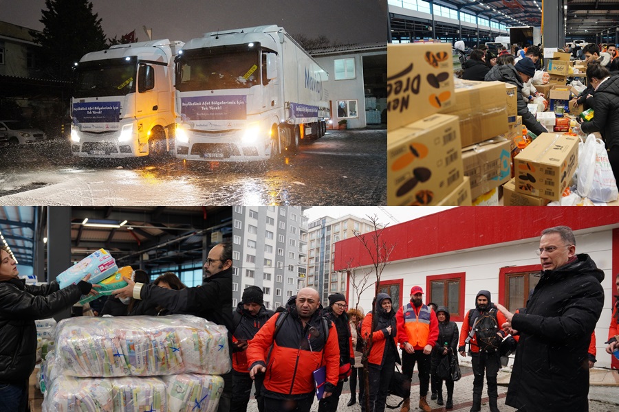 BEYLİKDÜZÜ BELEDİYESİ’NİN YARDIM TIRLARI BÖLGEYE HAREKET ETTİ