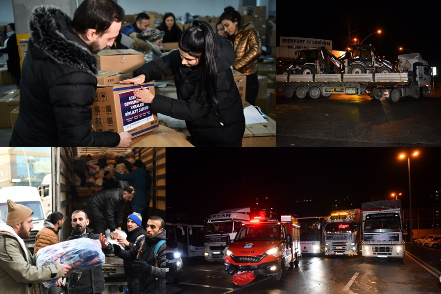 ESENYURT’TAN DEPREM BÖLGESİNE YARDIM YAĞDI