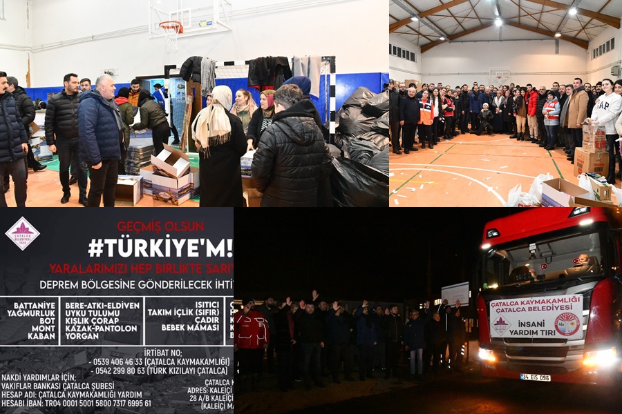 ÇATALCA  DEPREM BÖLGESİ İÇİN SEFERBER OLMAYA DEVAM EDİYOR….