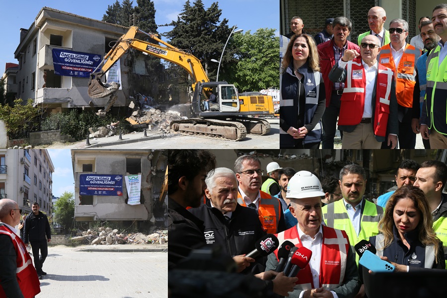 DEPREM RİSKİ TAŞIYAN 28 DAİRE KENTSEL DÖNÜŞÜM KAPSAMINDA YIKILDI!