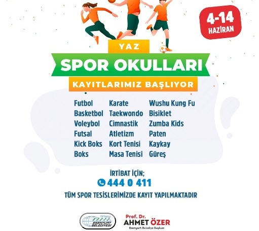 YAZ SPOR OKULLARININ KAYITLARI BAŞLIYOR
