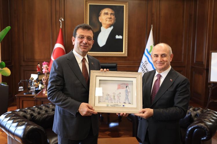 İMAMOĞLU AKGÜN’Ü MAKAMINDA TEBRİK ETTİ