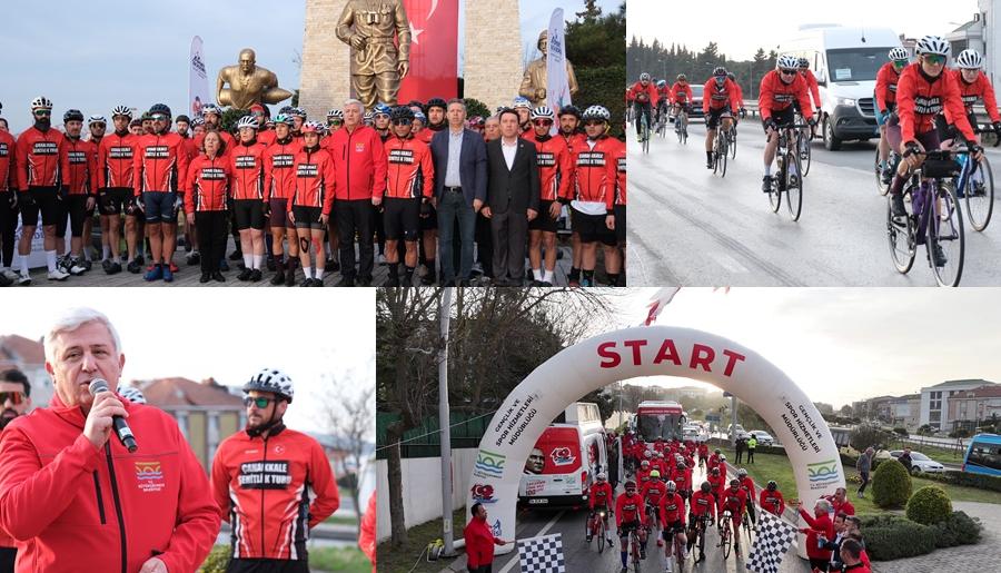 65 BİSİKLETÇİ ÇANAKKALE ŞEHİTLERİ ANISINA 300 KİLOMETRE PEDAL ÇEVİRECEK