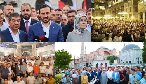 AYASOFYA’NIN İBADETE AÇILIŞININ 5. YILINDA SABAH NAMAZINDA DUALAR GAZZE VE TÜM MAZLUMLAR İÇİN YÜKSELDİ