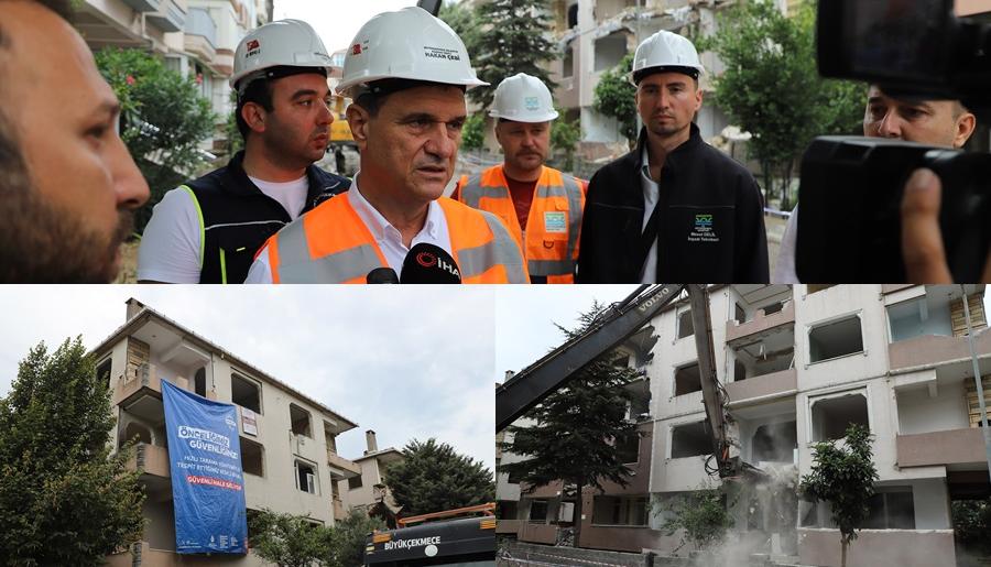 BÜYÜKÇEKMECE’DE “ÇOK RİSKLİ” OLDUĞU TESPİT EDİLEN BİR SİTE DAHA YIKILDI