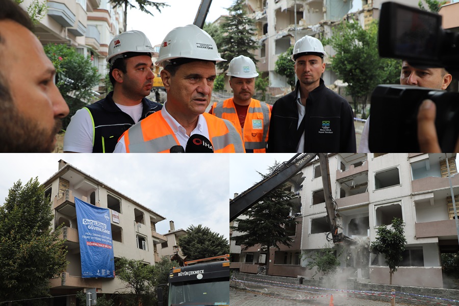 BÜYÜKÇEKMECE’DE “ÇOK RİSKLİ” OLDUĞU TESPİT EDİLEN BİR SİTE DAHA YIKILDI