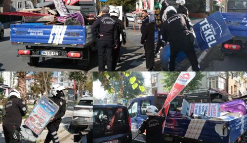 BÜYÜKÇEKMECE’DE KENT ESTETİĞİNİ BOZAN REKLAM VE DUBALAR KALDIRILDI