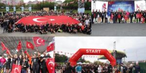 YÜZLERCE KİŞİ ATA’YA SAYGI İÇİN KOŞTU