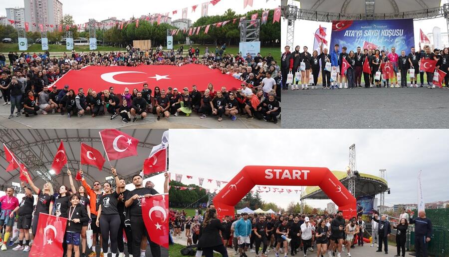 YÜZLERCE KİŞİ ATA’YA SAYGI İÇİN KOŞTU