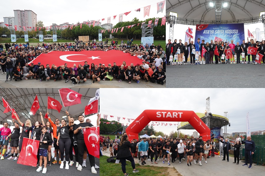 YÜZLERCE KİŞİ ATA’YA SAYGI İÇİN KOŞTU