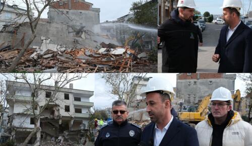 BELEDİYE–VATANDAŞ İŞ BİRLİĞİYLE “ÇOK RİSKLİ”  BİR YAPI DAHA YIKILDI