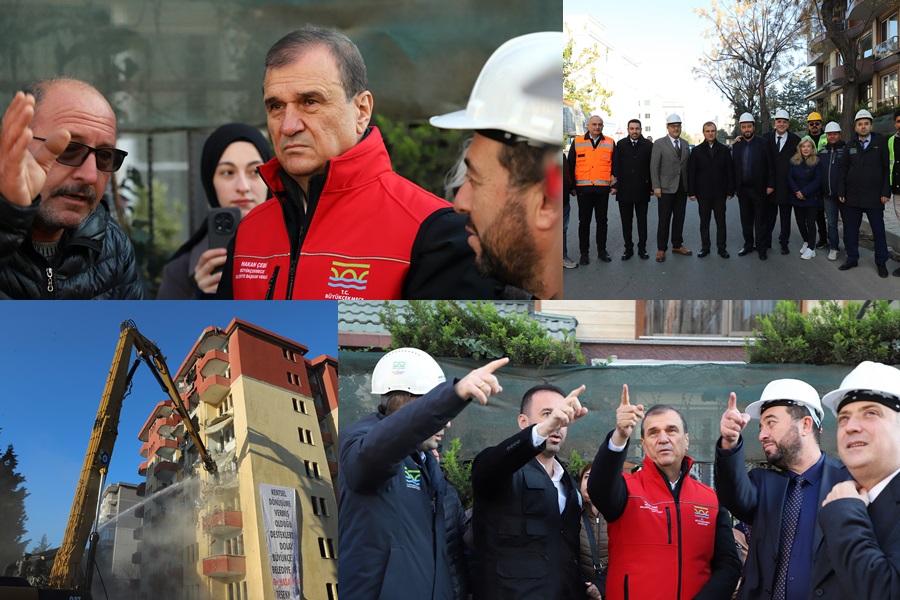 DEPREM HAZIRLIKLARININ SÜRDÜĞÜ BÜYÜKÇEKMECE’DE RİSKLİ BİR SİTE DAHA YIKILDI