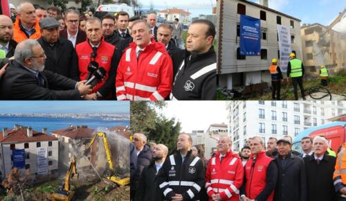 BÜYÜKÇEKMECE’DE DEPREME DİRENÇLİ KENT HEDEFİYLE YÜKSEK RİSKLİ YAPILAR YIKILDI
