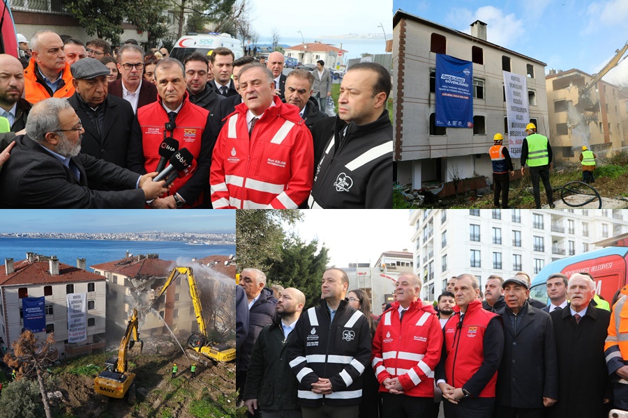 BÜYÜKÇEKMECE’DE DEPREME DİRENÇLİ KENT HEDEFİYLE YÜKSEK RİSKLİ YAPILAR YIKILDI
