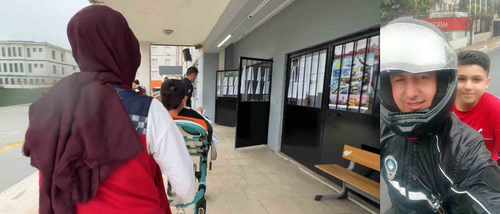LGS’DE ZAMANA KARŞI YARIŞ: ESENYURT ZABITASI ÖĞRENCİYİ SINAVA 30 SANİYE KALA YETİŞTİRDİ