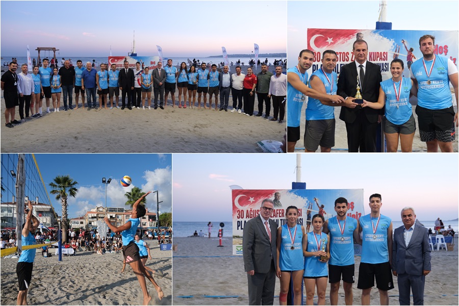 30 AĞUSTOS ZAFER KUPASI PLAJ VOLEYBOLU TURNUVASI NEFESLERİ KESTİ