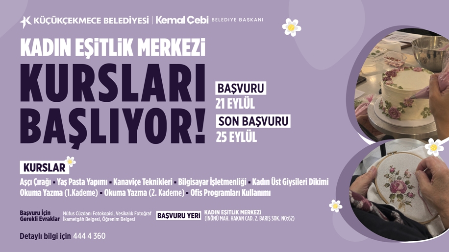 KADIN EŞİTLİK MERKEZİ YENİ DÖNEM KURS KAYITLARI BAŞLADI