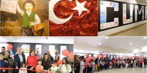 MİNİK RESSAMLAR CUMHURİYET SEVGİSİNİ RESİMLERİYLE ANLATTI