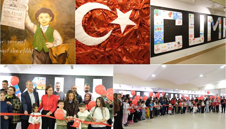 MİNİK RESSAMLAR CUMHURİYET SEVGİSİNİ RESİMLERİYLE ANLATTI