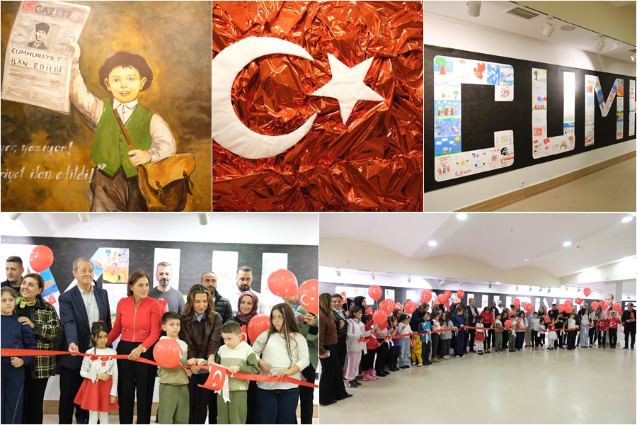 MİNİK RESSAMLAR CUMHURİYET SEVGİSİNİ RESİMLERİYLE ANLATTI